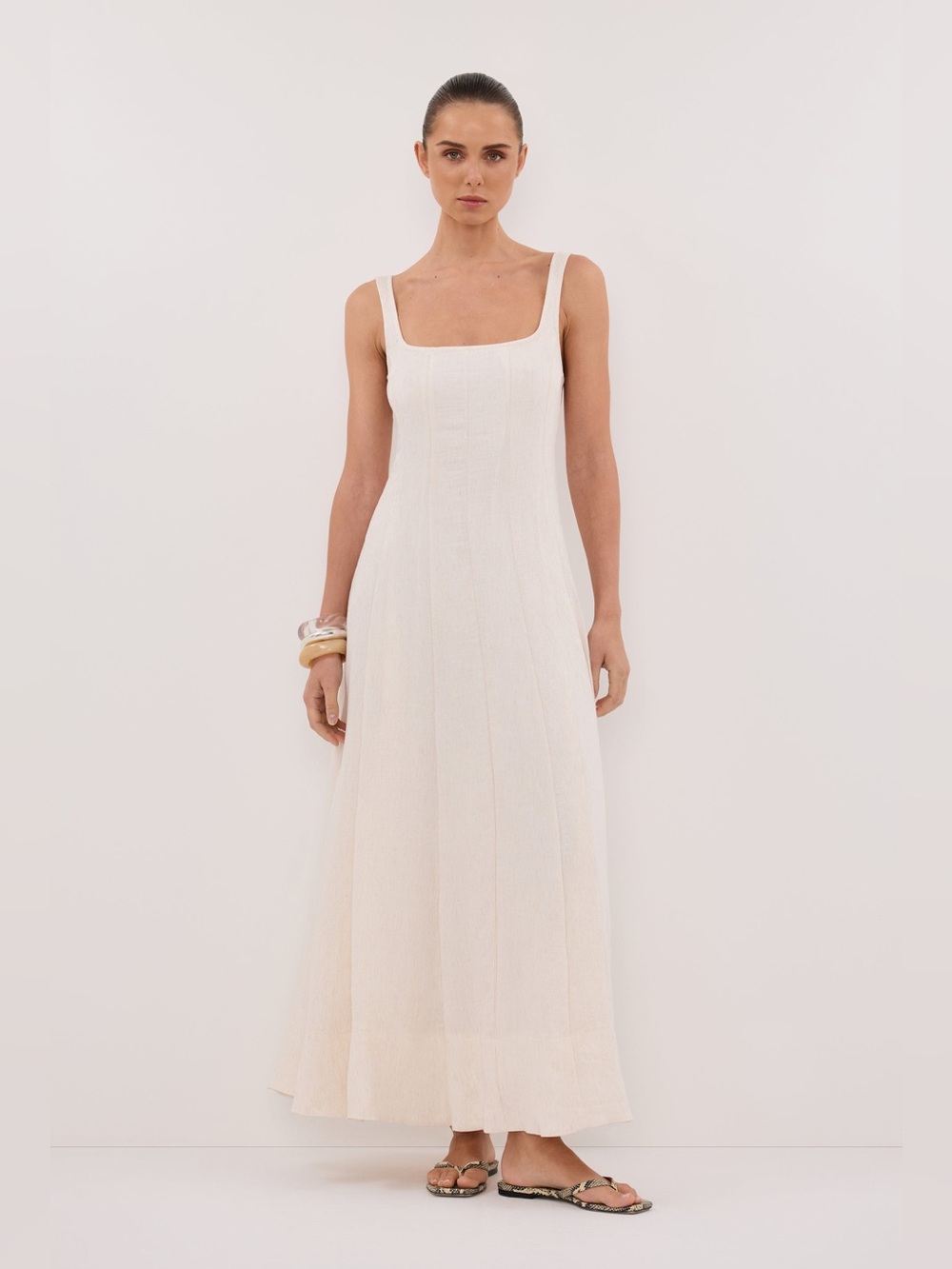 DISSH Cream Maxi Dress with Square Neck
